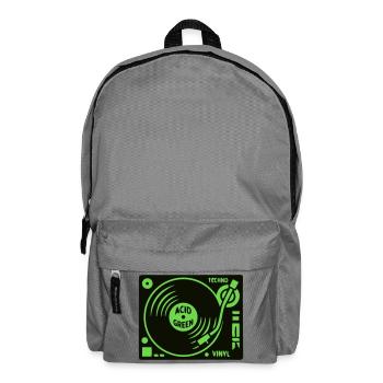Plattenspieler Techno DJ Mixer Vinyl Rave - Rucksack - Mittelgrau - Vorne