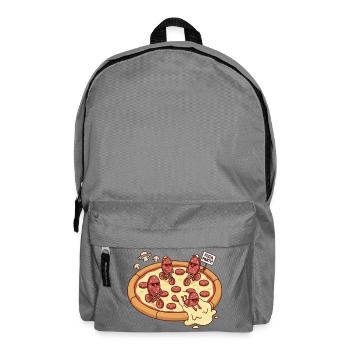 Pizza Party Salami Radfahrer Pilz Universum - Rucksack - Mittelgrau - Vorne