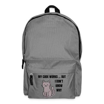 Mon code fonctionne - Chat programmeur drôle - Sac à dos - gris éléphant - Devant