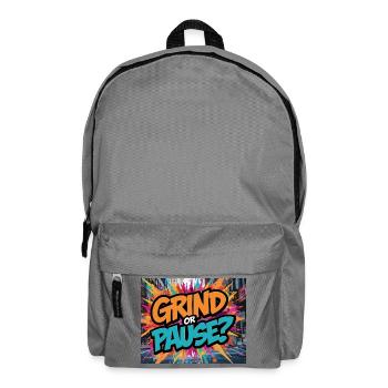 Grinden oder pausieren? Grafische Graffiti - Rucksack - Mittelgrau - Vorne