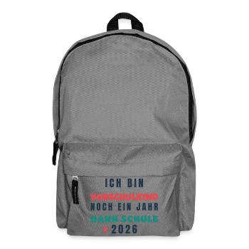 Vorschulkind 2026 Noch ein Jahr dann Schule - Rucksack - Mittelgrau - Vorne