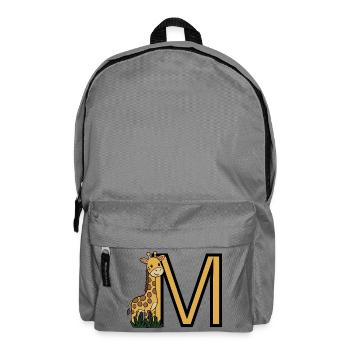 Giraffen M Initialen Design - Rucksack - Mittelgrau - Vorne