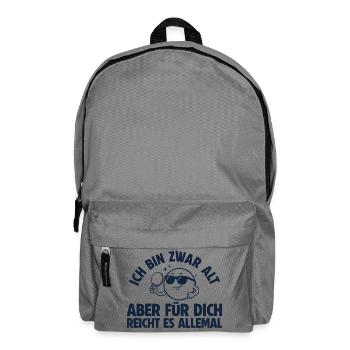 Tischtennis Bin zwar alt Retro Tischtennisspieler - Rucksack - Mittelgrau - Vorne