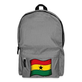 Drapeau du Ghana Étoile rouge or vert - Sac à dos - gris éléphant - Devant
