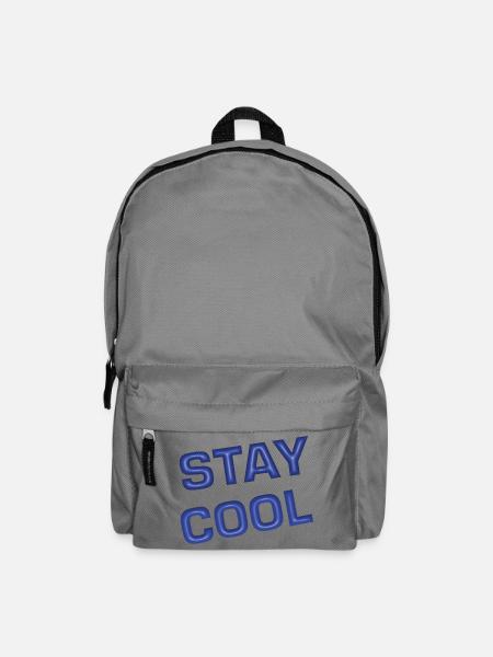 Bleib cool 3D-Retro-Text - Rucksack - Mittelgrau