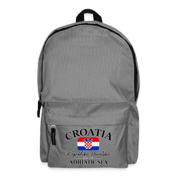 Croatia - Kroatien - Wappen - Mittelmeer - Adria - Rucksack - Mittelgrau - Vorne