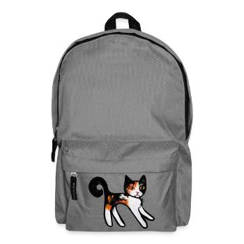 Calico Verspielte Katzen-Silhouette - Rucksack - Mittelgrau - Vorne