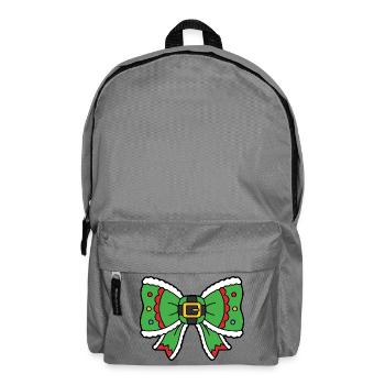 Kawaii Weihnachtself Niedliche Festliche Schleife - Rucksack - Mittelgrau - Vorne