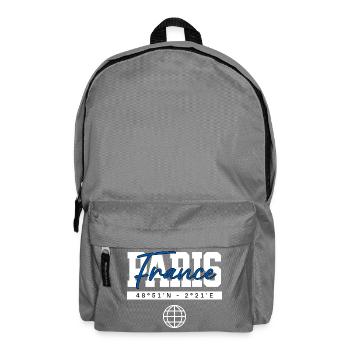 Paris Frankreich Koordinaten Reise Souvenir - Rucksack - Mittelgrau - Vorne
