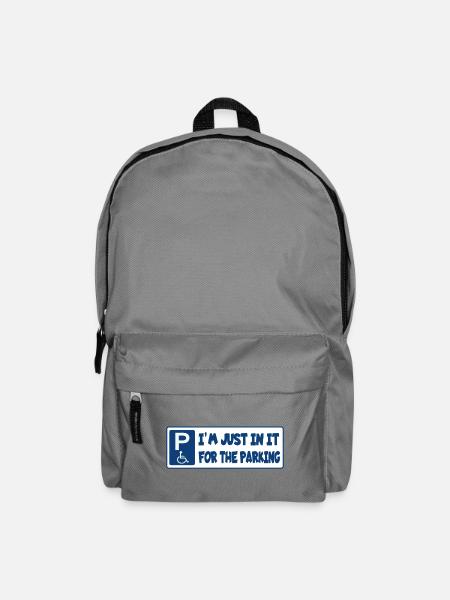 Ich sitze im Rollstuhl für die Parkplätze # - Rucksack - Mittelgrau