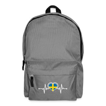 Schweden Flagge Herz Herzschlag Design - Rucksack - Mittelgrau - Vorne