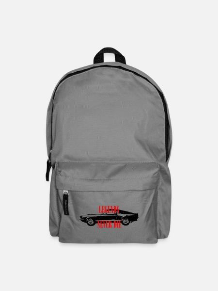 Legends Never Die – Kräftige Retro-Textgrafik - Rucksack - Mittelgrau
