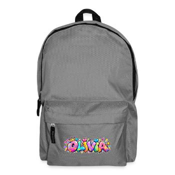Olivia Graffiti-Blasenname: zu süßes Geschenk - Rucksack - Mittelgrau - Vorne