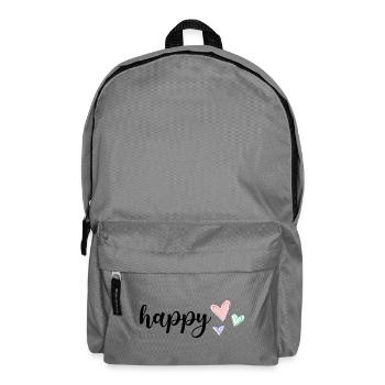 Happy Vibes, Playful Heart Pattern on Pastel - Backpack - elephant grey - Front