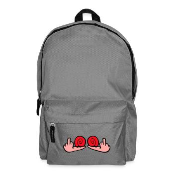 Schnecke Mittelfinger Beleidigung Wichser Fuck You - Rucksack - Mittelgrau - Vorne
