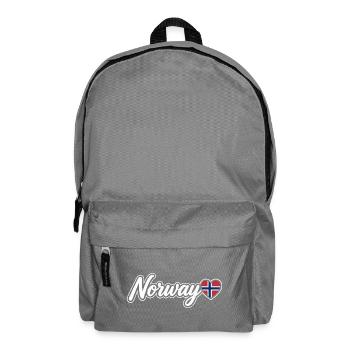 Norwegisches Drehbuch mit Flag Heart Fan Patriotisch - Rucksack - Mittelgrau - Vorne