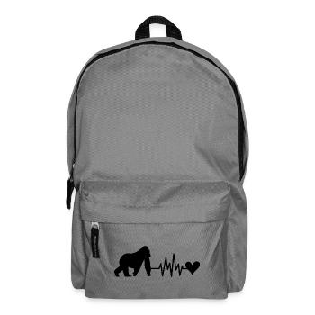Monkey Heartbeat Heart - Backpack - elephant grey - Front