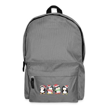 Lustige Pinguin Weihnachten - Rucksack - Mittelgrau - Vorne