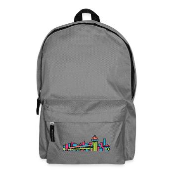 Lucerne City Skyline Chapel Bridge Line Art - Backpack - elephant grey - Front