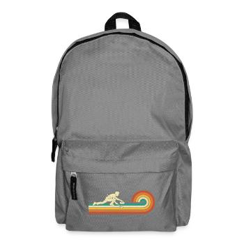 Retro Curler Sliding Curling Wintersport - Rucksack - Mittelgrau - Vorne