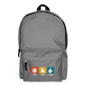 Rock Paper Loser Sarcasm Funny Men Ve - Backpack - elephant grey - Front
