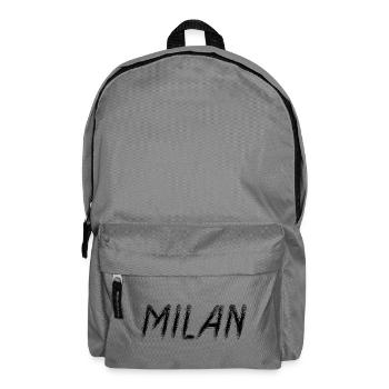 Milan Italy - Typographie Brush Grunge Noir - Sac à dos - gris éléphant - Devant