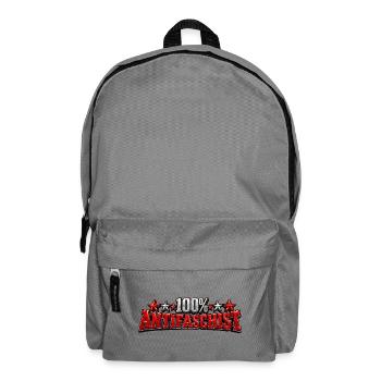 100% Antifaschist! - Rucksack - Mittelgrau - Vorne