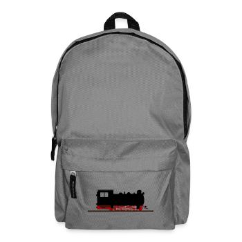 Dampflok Eisenbahn Schmalspurbahn Nostalgie - Rucksack - Mittelgrau - Vorne