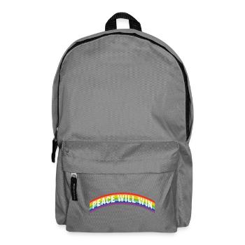 Rainbow Regenbogen Peace will win - Rucksack - Mittelgrau - Vorne