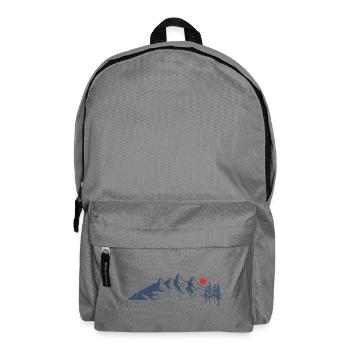 Majestätische Berglandschaft mit roter Sonne - Rucksack - Mittelgrau - Vorne