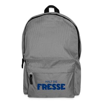 Halt die Fresse - Cooler Spruch - Rucksack - Mittelgrau - Vorne
