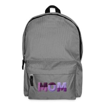 Mom Patchwork FontTypography Purple Statement - Backpack - elephant grey - Front