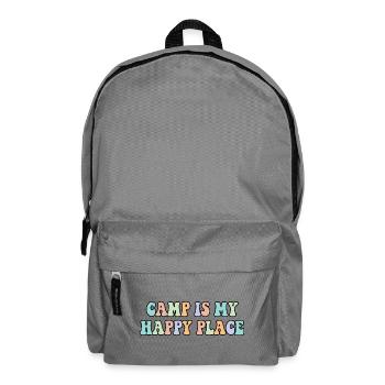Camp ist mein glücklicher Ort Camping Lover Shirt - Rucksack - Mittelgrau - Vorne