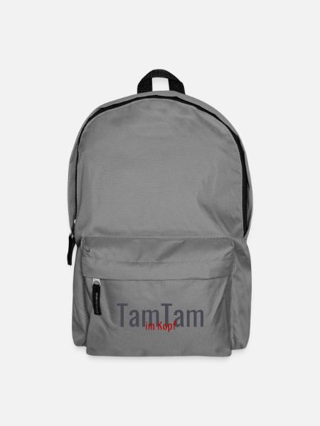 Tamtam im Kopf – Humorvolles Statement Design - Rucksack - Mittelgrau