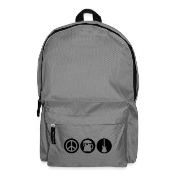 Peace | Beer | Rock | Frieden | Bier | Rock & Roll - Backpack - elephant grey - Front