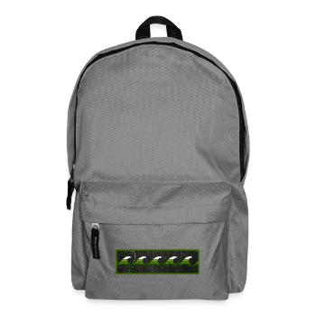 Wellenreiter Logo Grün Weiss Schwarz - Rucksack - Mittelgrau - Vorne