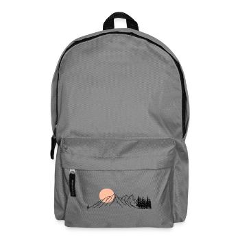 Dessin au trait de l’horizon pêche - Sac à dos - gris éléphant - Devant