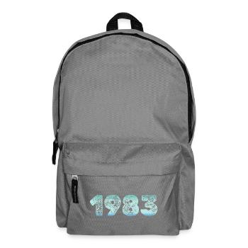 1983 Grunge Gradient Ziffern - Rucksack - Mittelgrau - Vorne