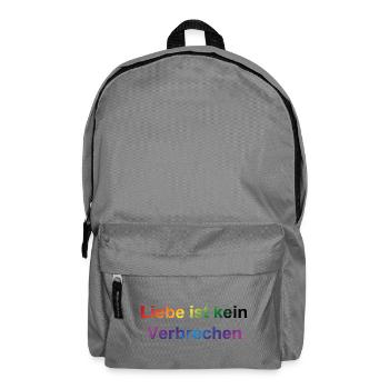 Love Is Not a Crime – Rainbow Statement - Backpack - elephant grey - Front