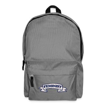 Feminist Crest Ribbon Design - Backpack - elephant grey - Front
