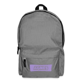 AGNES Typo-Lavender Lettering - Backpack - elephant grey - Front