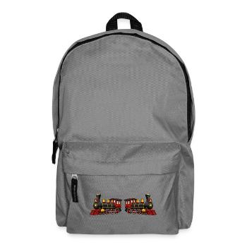 Roter Dampflok Retro Stil - Rucksack - Mittelgrau - Vorne