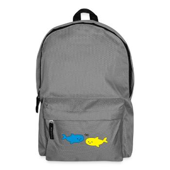 Fröhliche Fische Blau Gelb - Rucksack - Mittelgrau - Vorne