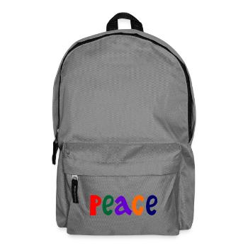 Colored letters with the word peace "Peace" - Backpack - elephant grey - Front