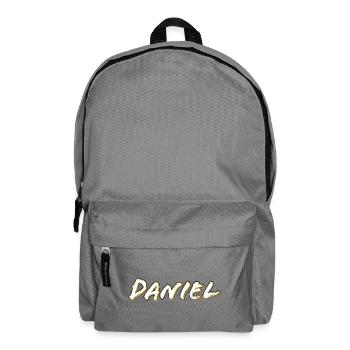 Daniel lettering gold contour - Backpack - elephant grey - Front