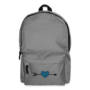 blaues Herz mit Pfeil Valentinstag Geschenk - Rucksack - Mittelgrau - Vorne