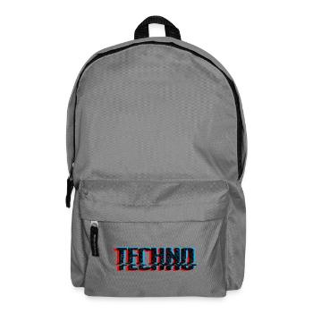Techno Blue Neon Overprint Typography - Backpack - elephant grey - Front