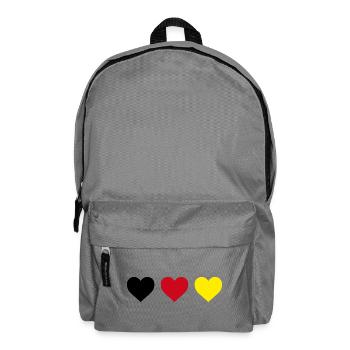 Heart Germany Hearts in Black-Red-Gold Design - Backpack - elephant grey - Front