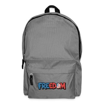 Freedom Typography Statement Design - Backpack - elephant grey - Front