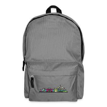 Milton Keynes City Skyline Xscape Modern Line Art - Backpack - elephant grey - Front